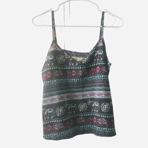 Hollister Size Small Blue Elephant Tank Top Boho Hippy